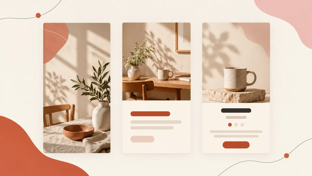 confronto tra tre layout diversi applicati allo stesso formato verticale Instagram